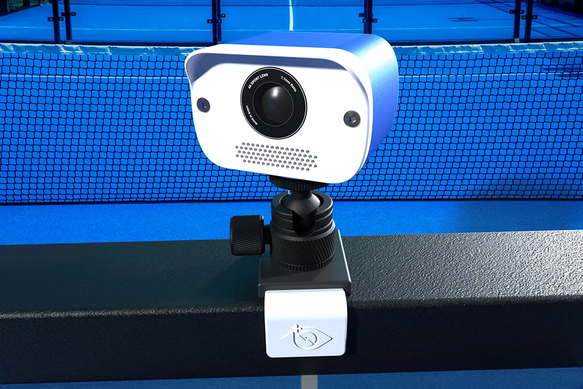 4K Sport Lens Camera mounted on court structure