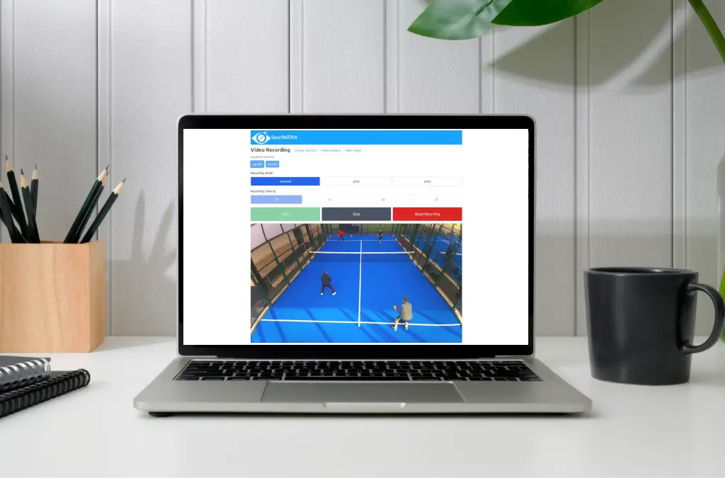 Laptop screen with video recording